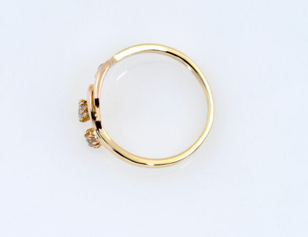 Diamant Ring Flußperle 585/000 14 K Gelbgold 2 Brillanten zus. 0,15 ct