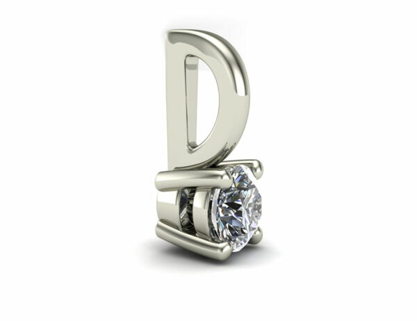 Diamant Solitär Anhänger 585/000 14 K Weißgold 1 Brillant 0,19 ct