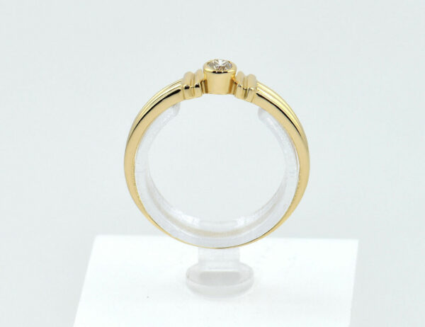 Diamant Solitär Ring 585/000 14 K Gelbgold Brillant 0,10 ct