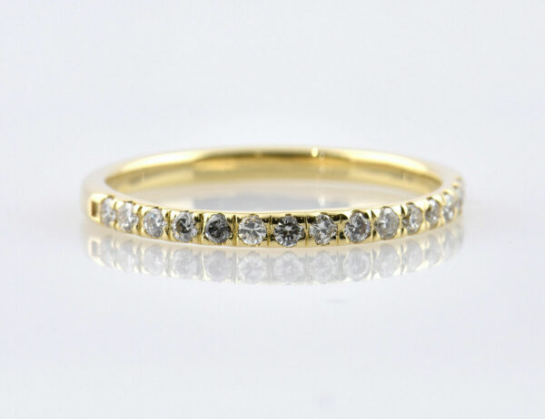 Memoire Diamant Ring 585/000 14 K Gelbgold 15 Brillanten 0,22 ct