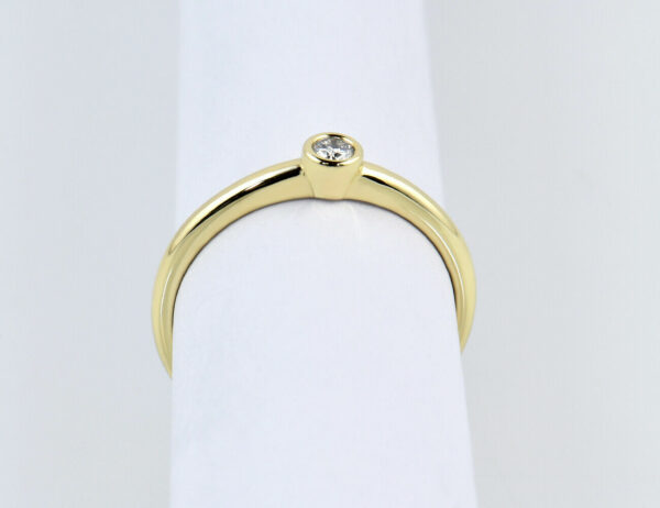 Solitär Diamant Ring 585/000 14 K Gelbgold Brillant 0,07 ct