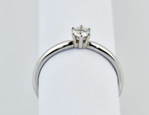 Solitär Diamant Ring 585/000 14 K Weißgold Brillant 0,22 ct