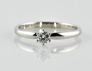 Solitär Diamant Ring 585/000 14 K Weißgold Brillant 0,22 ct