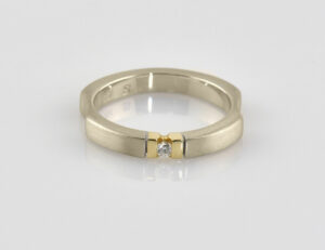 Solitär Diamant Ring 750/000 18 K Weißgold Brillant 0,035 ct