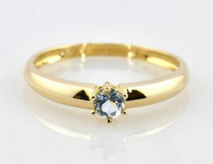 Blautopas Ring 585/000 14 K Gelbgold