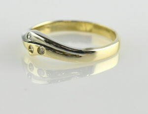Diamant Ring 585/000 14 K Gelbgold 3 Brillanten zus. 0,05 ct