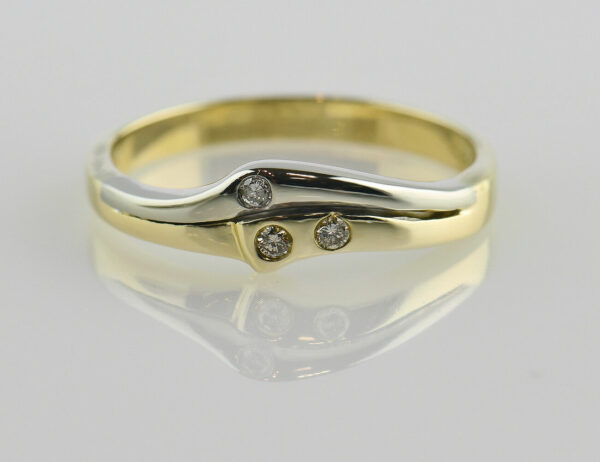 Diamant Ring 585/000 14 K Gelbgold 3 Brillanten zus. 0,05 ct
