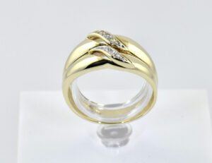 Diamant Ring 585/000 14 K Gelbgold 6 Diamanten zus. 0,04 ct