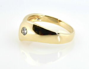 Diamant Ring 750/000 18 K Gelbgold 1 Brillant 0,13 ct