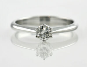 Diamant Ring Solitär 585 14 K Weißgold Brillant 0,32 ct
