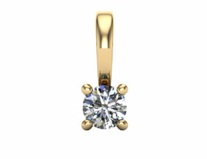 Diamant Solitär Anhänger 585/000 14 K Gelbgold 1 Brillant 0,10 ct