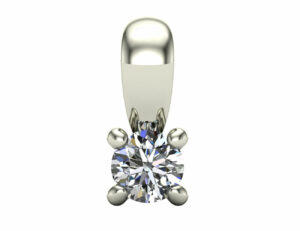 Diamant Solitär Anhänger 585/000 14 K Weißgold 1 Brillant 0,095 ct
