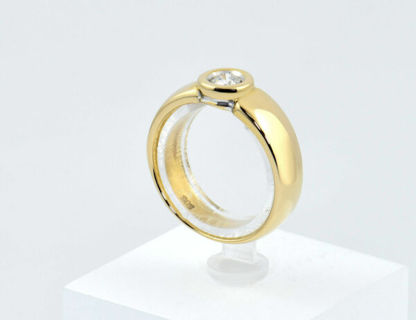 Diamant Solitär Ring 585/000 14 K Gelbgold Brillant 0,13 ct