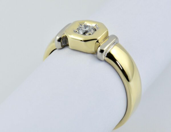 Diamant Solitär Ring 585/000 14 K Gelbgold Brillant 0,14 ct