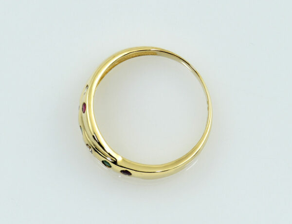 Ring, Saphir, Rubin, Smaragd, Zirkonia 333/000 8 K Gelbgold