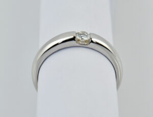 Solitär Diamant Ring 585/000 14 K Weißgold Brillant 0,18 ct