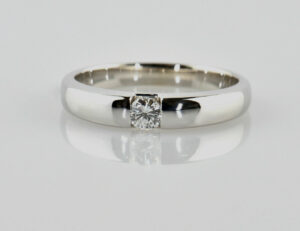 Solitär Diamant Ring 585/000 14 K Weißgold Brillant 0,18 ct
