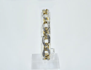 Diamant Armband 750/000 18 K Gelb-/ Weißgold 122 Brillanten zus. 2,75 ct, 19 cm