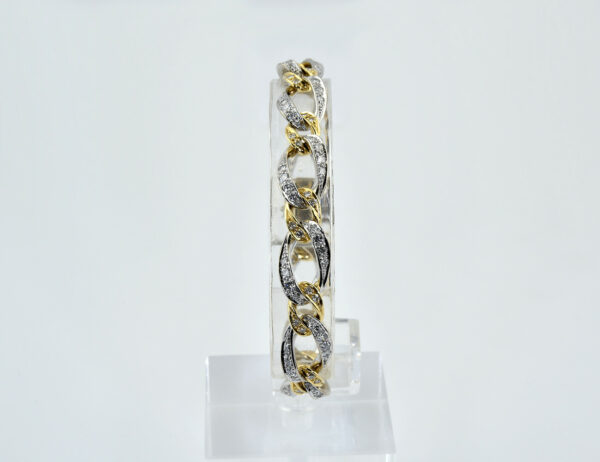 Diamant Armband 750/000 18 K Gelb-/ Weißgold 122 Brillanten zus. 2,75 ct, 19 cm