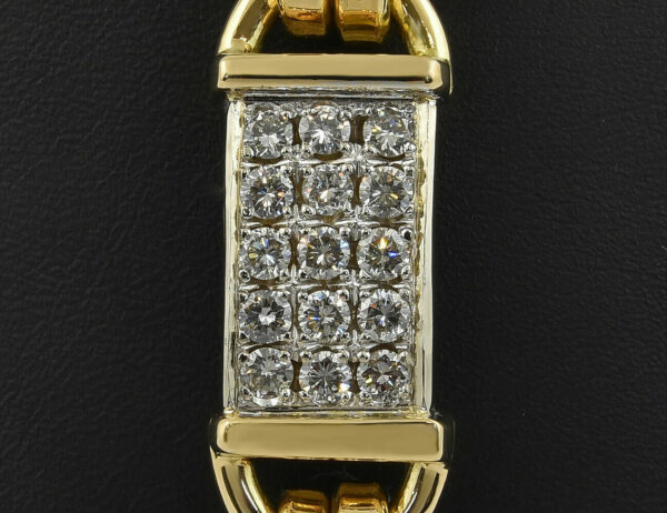 Diamant Armband 750/000 18 K Gelbgold 55 Brillanten zus. 4,12 ct, 22 cm lang