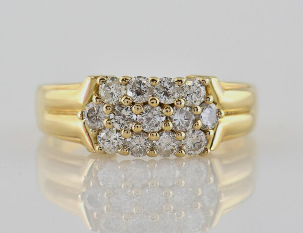Diamant Ring 585/000 14 K Gelbgold 13 Brillanten zus. 1,00 ct