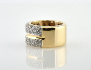 Diamant Ring 585/000 14 K Gelbgold 146 Brillanten zus. 2,00 ct