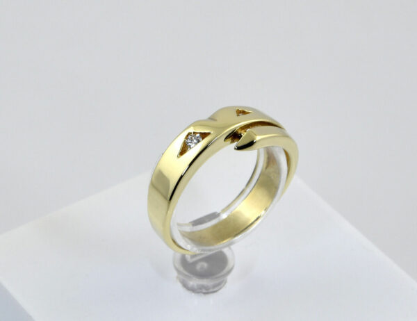 Diamant Ring 585/000 14 K Gelbgold 2 Brillanten zus. 0,04 ct