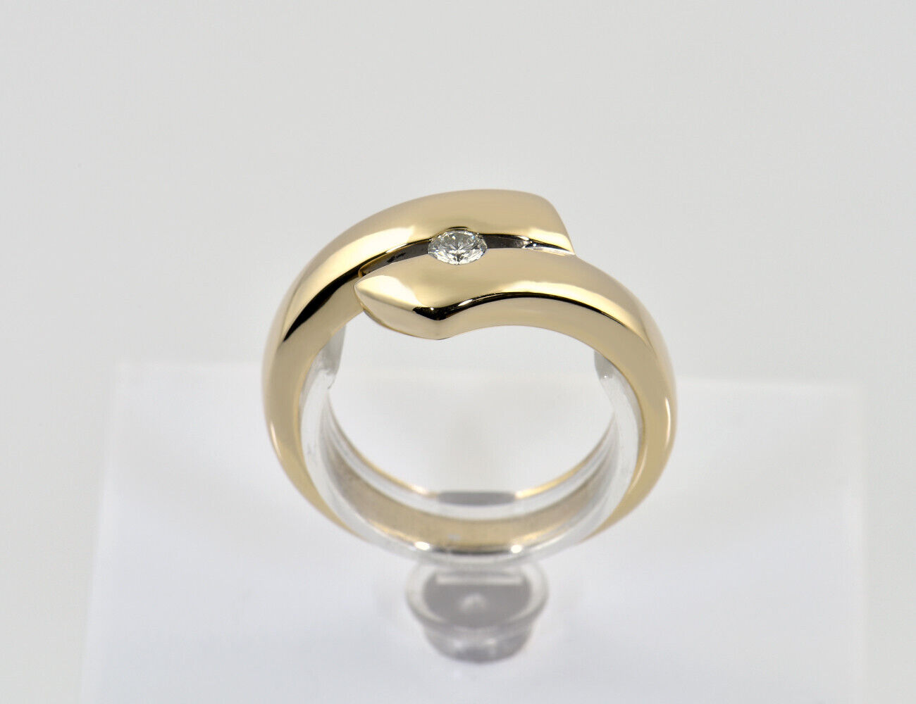 Diamant Ring 585/000 14 K Gelbgold Brillant 0,14 ct