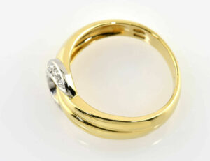 Diamant Ring 750/000 18 K Gelbgold 7 Diamanten zus. 0,10 ct