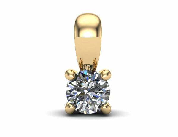 Diamant Solitär Anhänger 585/000 14 K Gelbgold 1 Brillant 0,18 ct