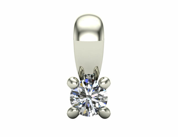 Diamant Solitär Anhänger 585/000 14 K Weißgold 1 Brillant 0,07 ct