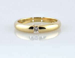 Diamant Solitär Ring 585/000 Gelbgold 14 K Brillant 0,05 ct