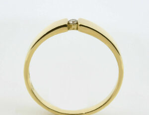 Diamant Solitär Ring 750/000 18 K Gelbgold Brillant 0,04 ct