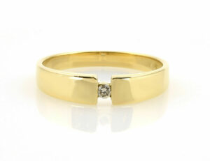 Diamant Solitär Ring 750/000 18 K Gelbgold Brillant 0,04 ct