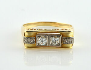 Diamantring 585/000 14 K Gelbgold 6 Diamanten zus. 0,44 ct