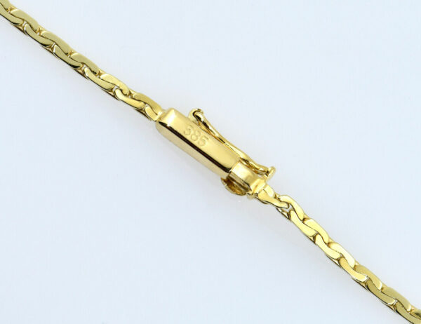 Kette 585/000 14 K Gelbgold Collier mit Perle, 42 cm lang