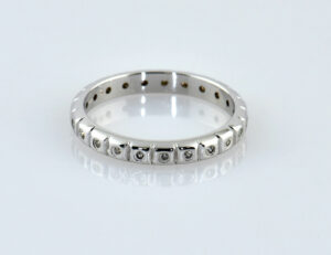 Memoire Diamant Ring 585/000 14 K Weißgold 23 Diamanten zus. 0,11 ct