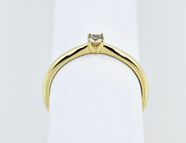 Solitär Diamant Ring 585/000 14 K Gelbgold Brillant 0,12 ct