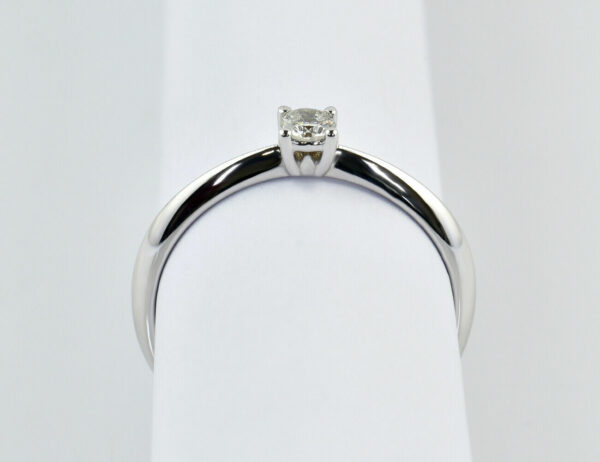 Solitär Diamant Ring 585/000 14 K Weißgold Brillant 0,16 ct